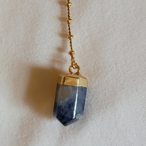 Sodalite Point Pendant Necklace - Picture 2 of 5